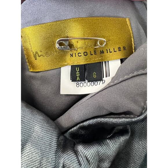 Nicole Miller Gray Ruched Mini Dress Sz 6 - Picture 3 of 3